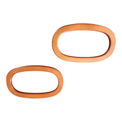 זוג ידיות אובליות עץ בצבע מייפל