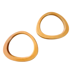 זוג ידיות עץ בצבע חום בהיר