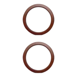 זוג ידיות רינג עץ גדולות בצבע שחור