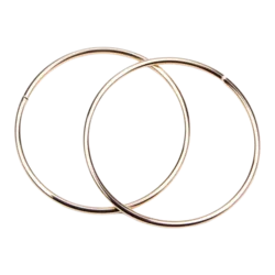 זוג ידיות רינג מתכת גדולות בצבע זהב