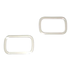 זוג ידיות מתכת בצורה מלבנית בצבע זהב