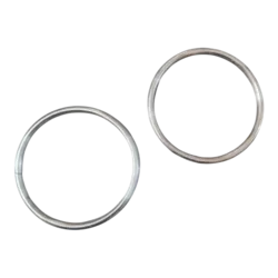 זוג ידיות רינג מתכת בינוני בצבע כסוף